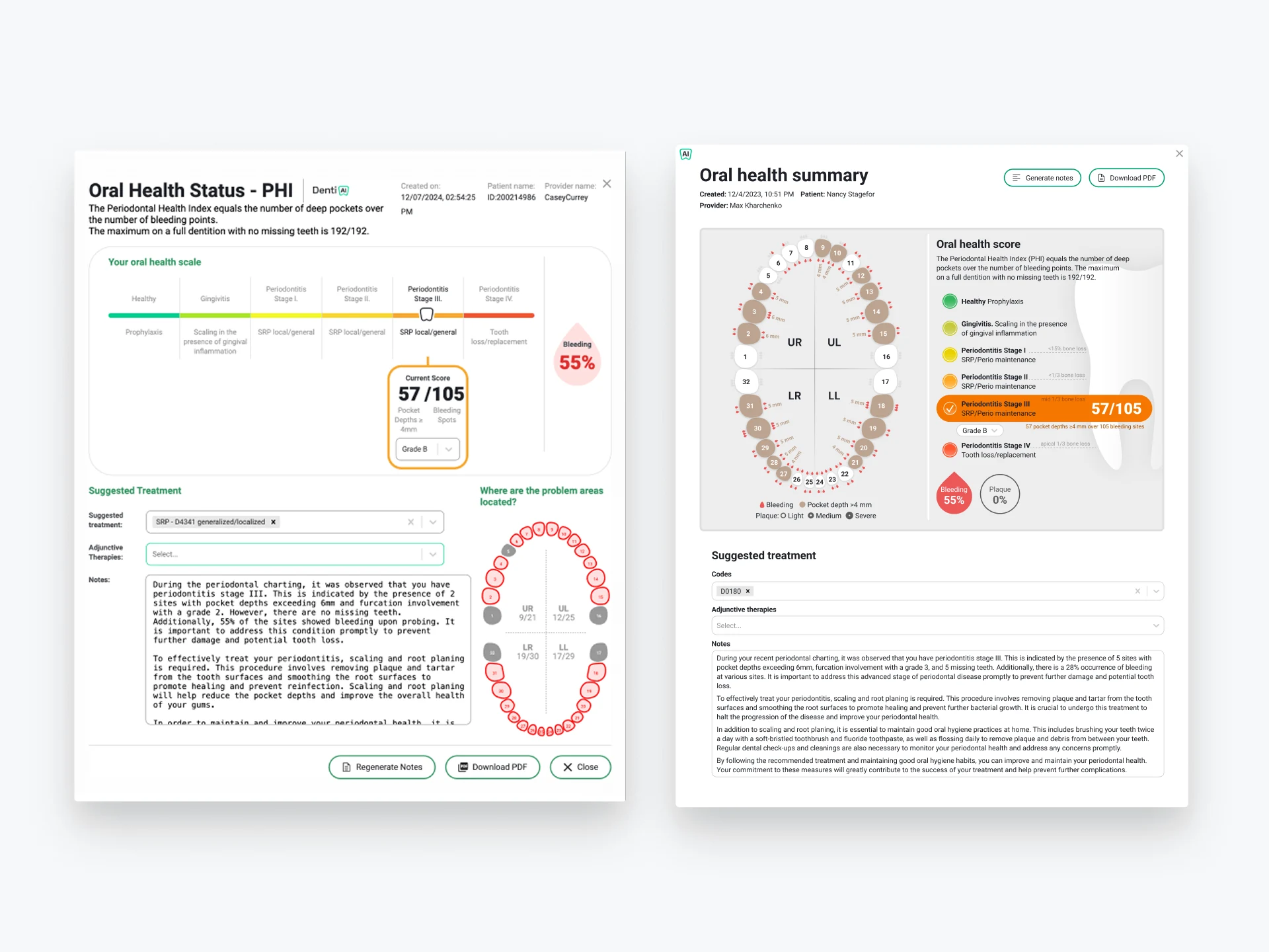 Original vs. new report at the same size